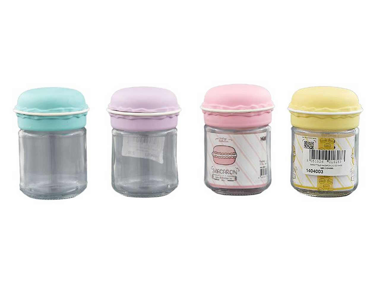 Barattolo in vetro macaron 212cc 4 assortimenti