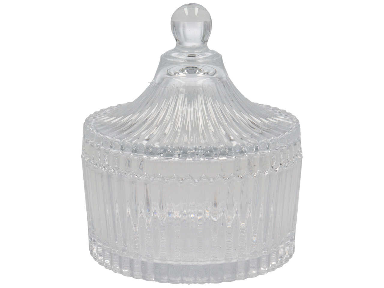 Potiche trasparente in vetro stile classico con coperchio 10,5x12,2 cm - Melograno
