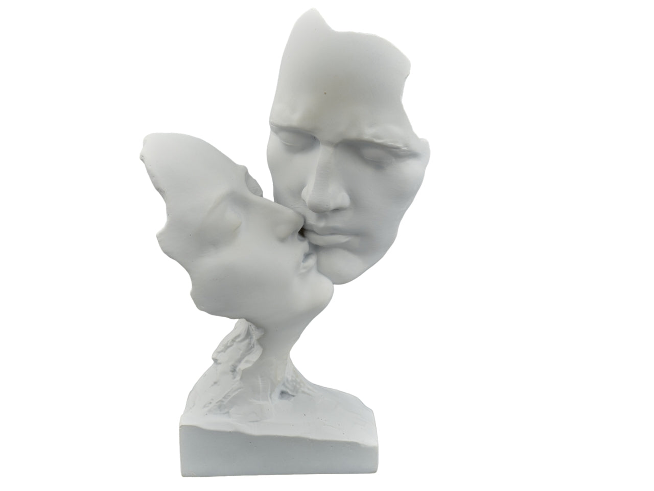 Statua in Resina Coppia con Bacio, Idea Regalo e Decorazione Contemporanea - 29x14,5x12,5cm - Melograno