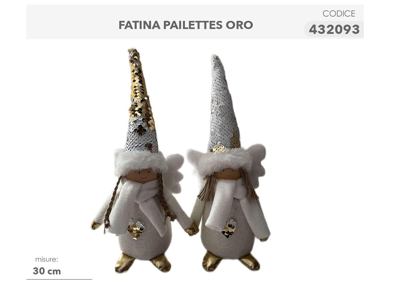 Fatina con paillettes oro 30cm
