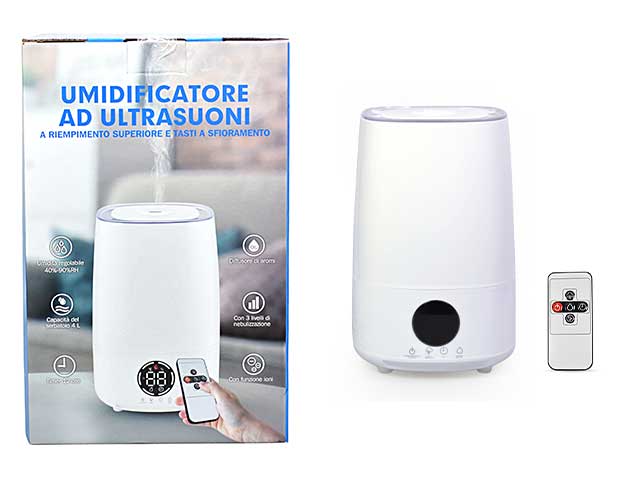 Umidificatore ad ultrasuoni 4lt ultrahm05