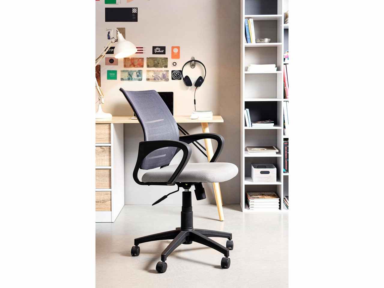 Sedia da ufficio con braccioli linea marion colore grigio
