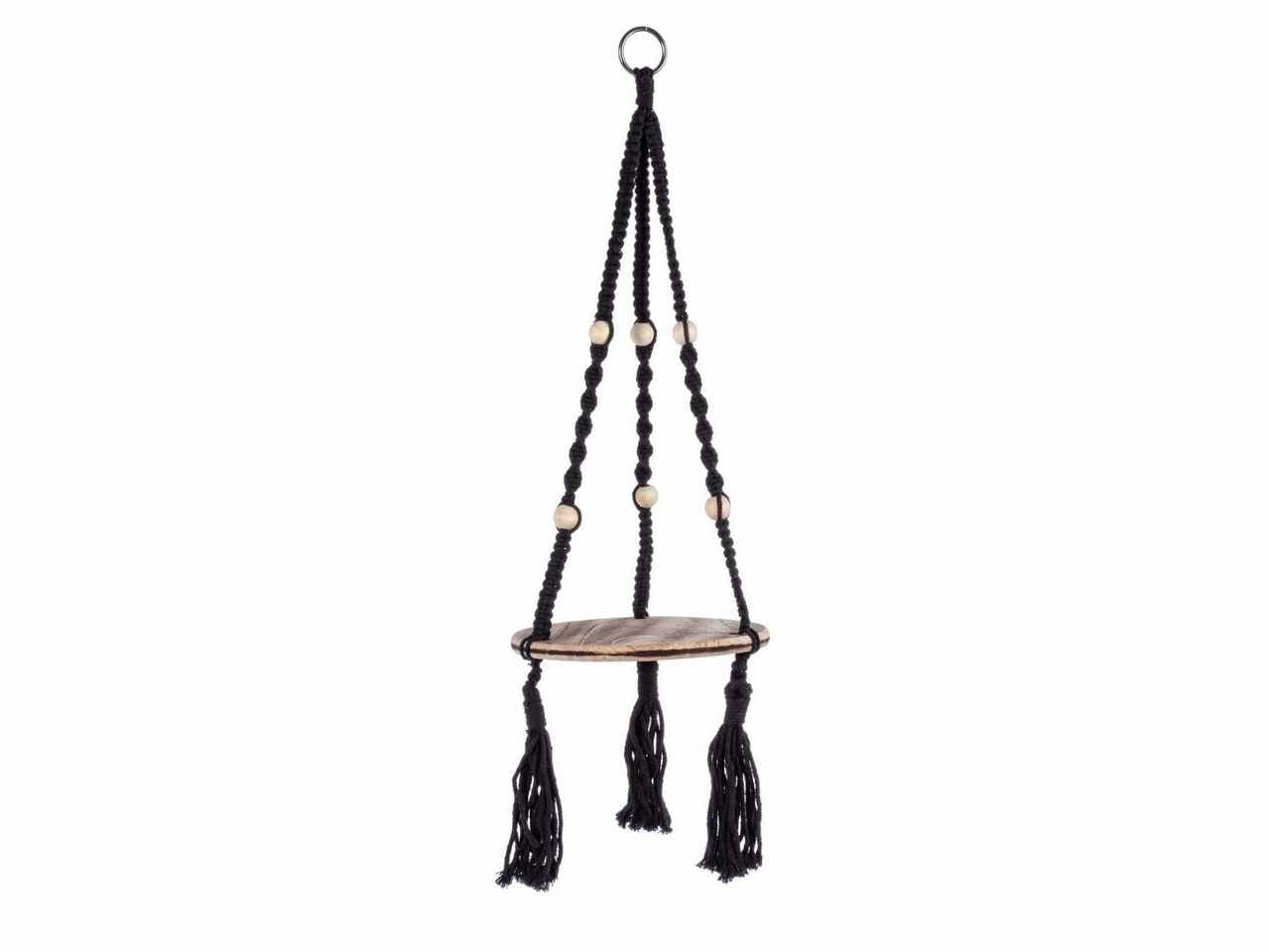 Porta pianta a sospensione linea peruvian to colore nero d.25cm