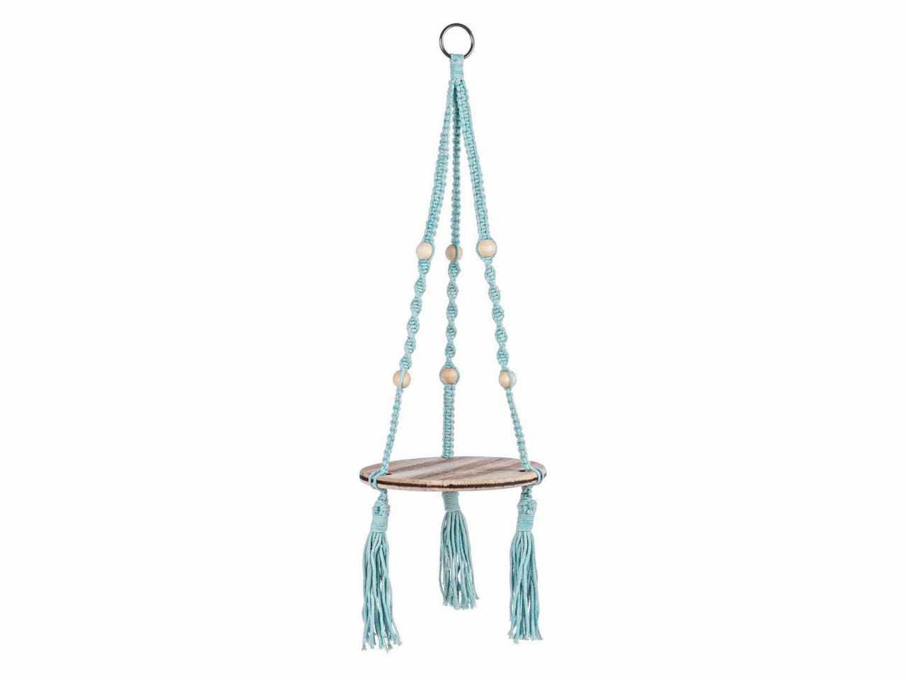 Porta pianta a sospensione linea peruvian to colore azzurro d.25cm