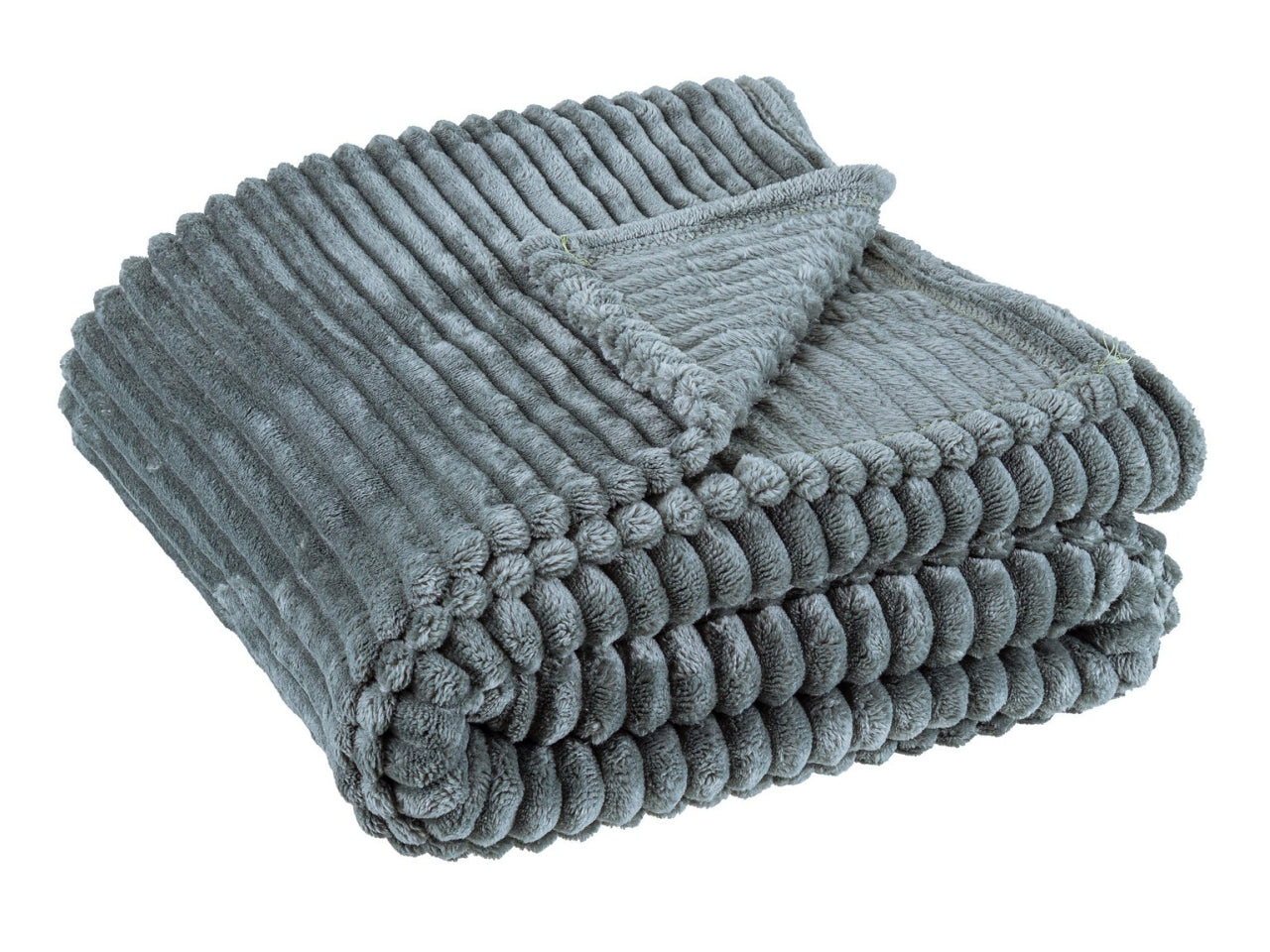 Plaid autunno/inverno verde grigio pelo rasato in poliestere 150x200 cm - Yes Everyday