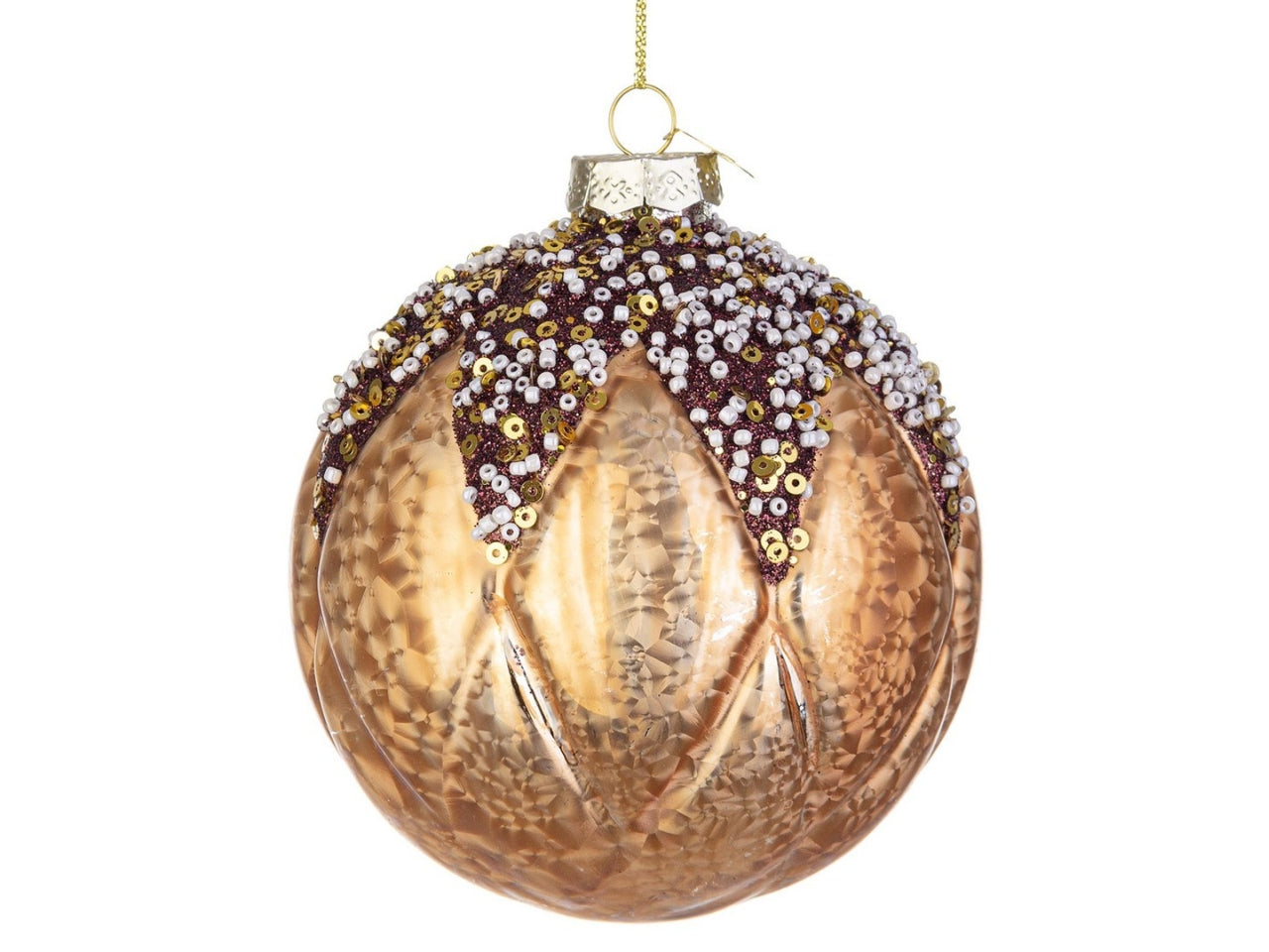 Palla di Natale in vetro marrone 10 cm - Bizzotto