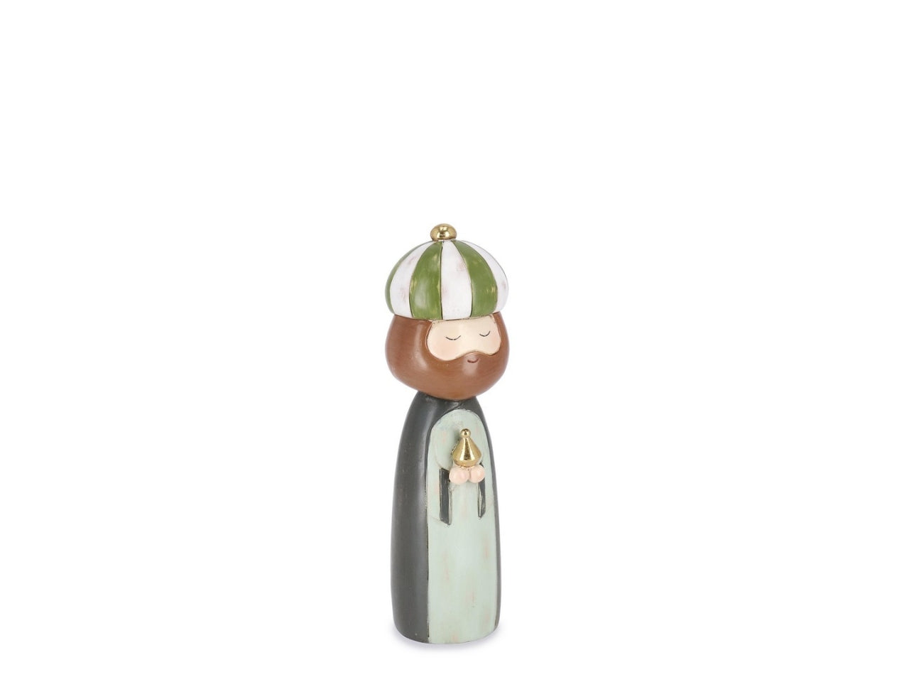 Re magio h.21,5cm holy verde a righe