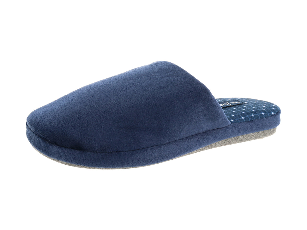 Pantofola uomo blu in microfibra e cotone con suola rinforzata - DeFonseca