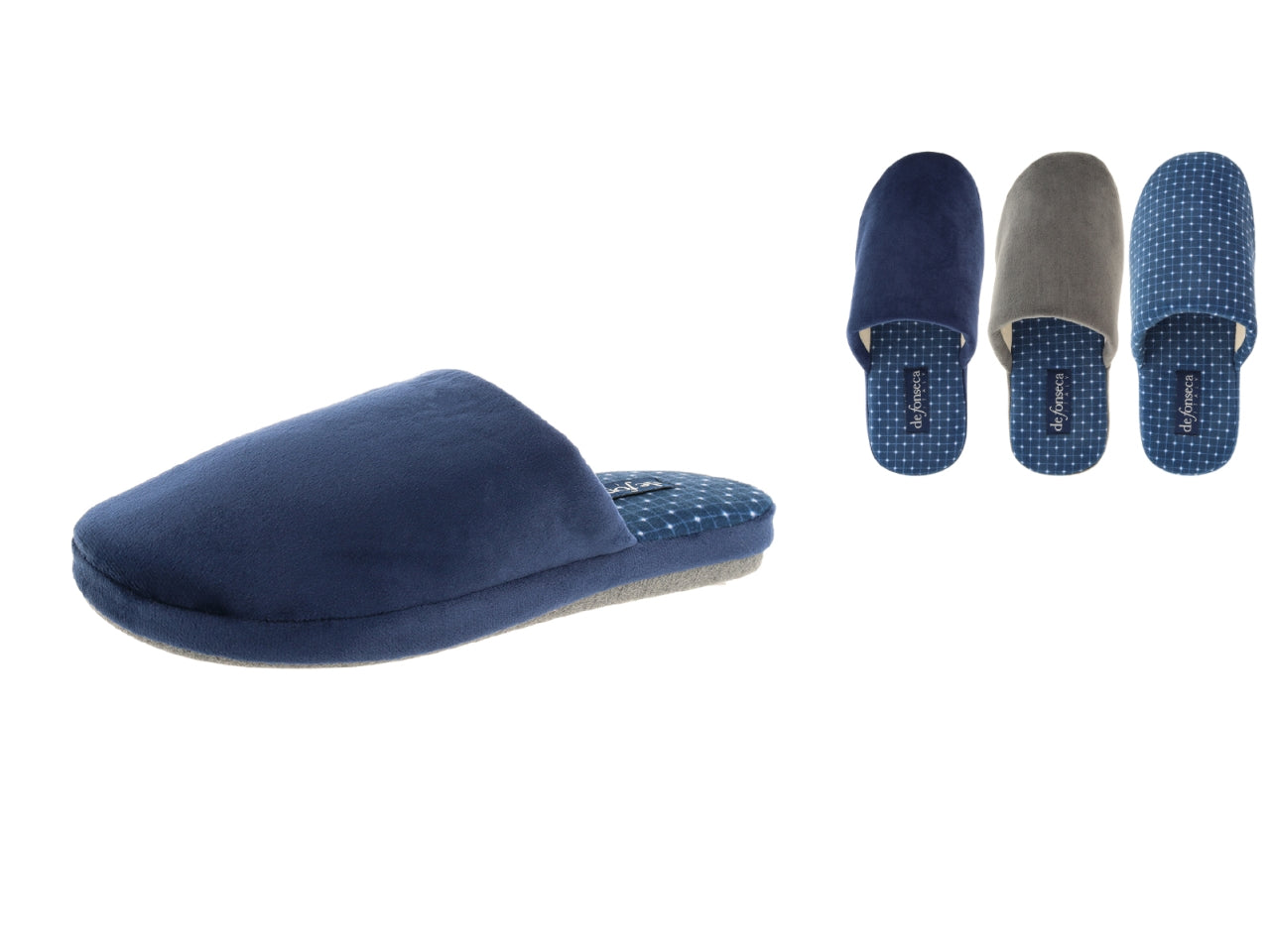 Pantofola uomo blu e grigio taglia 40/47 - De Fonseca