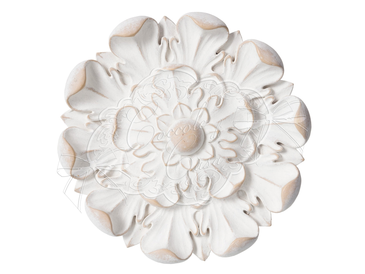 Fregio modello magnolia colore bianco misura d.16,5xh.3cm