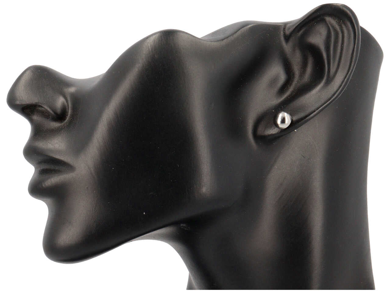 Orecchini acciaio sfera piatta 7mm 2 pz