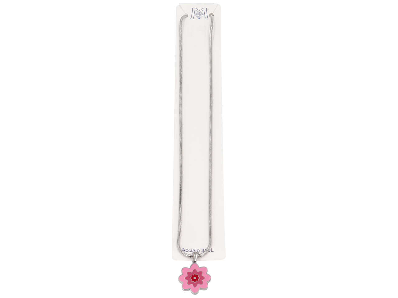 Collana donna fiore rosa