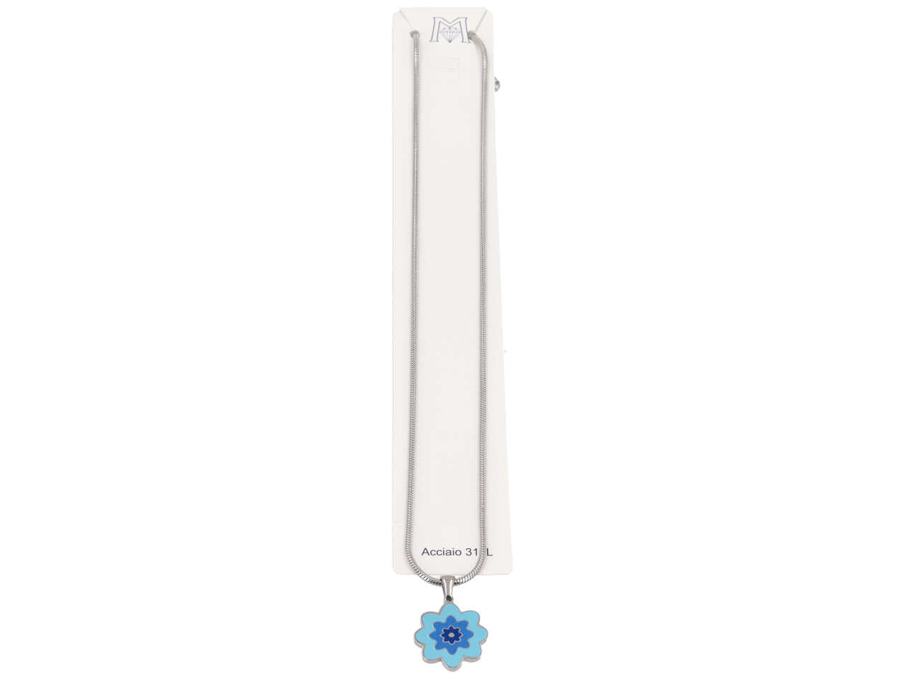 Collana donna fiore blu