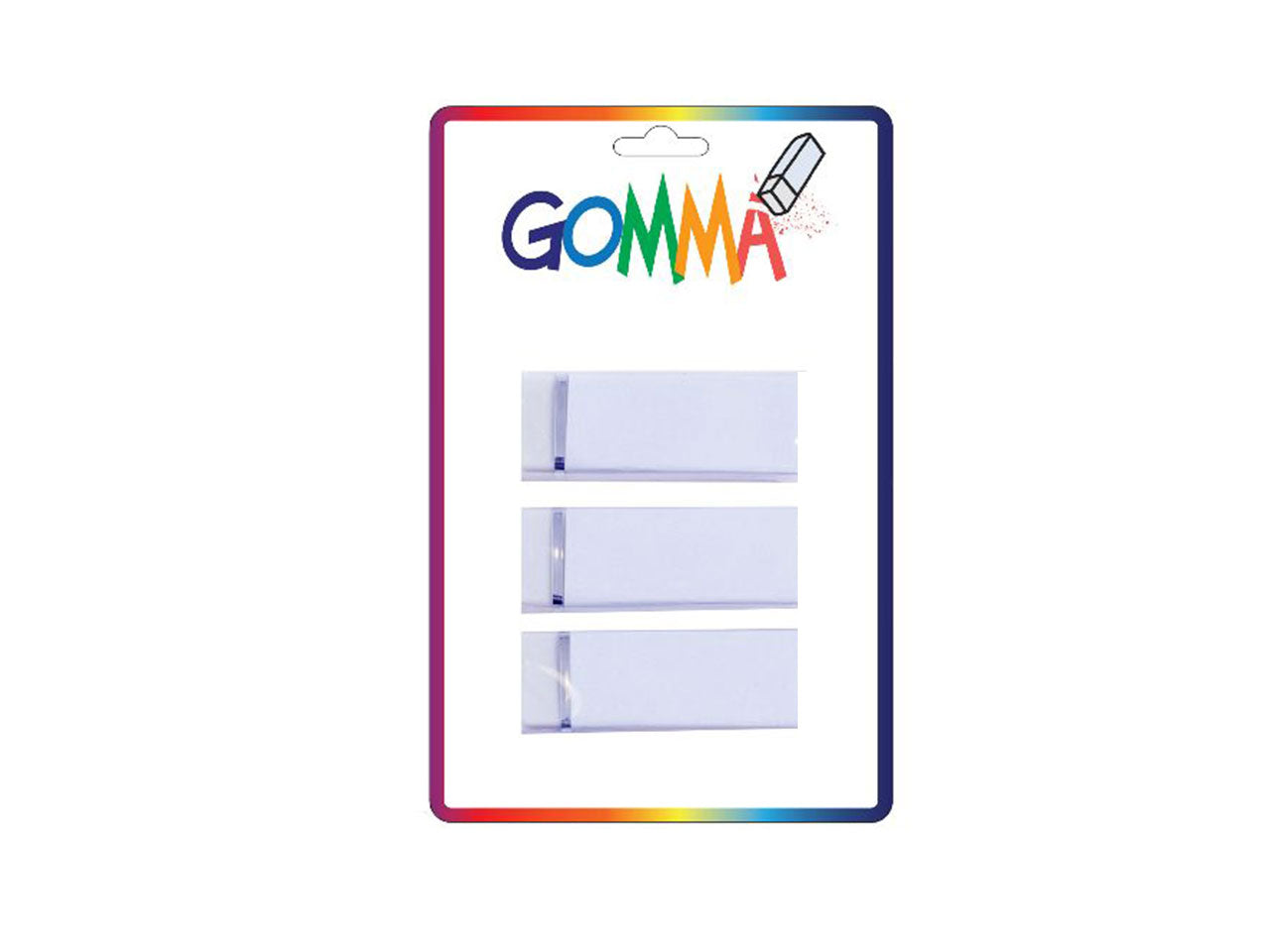 Gomme bianche, blister da 3 pezzi 6x2 cm - Eol
