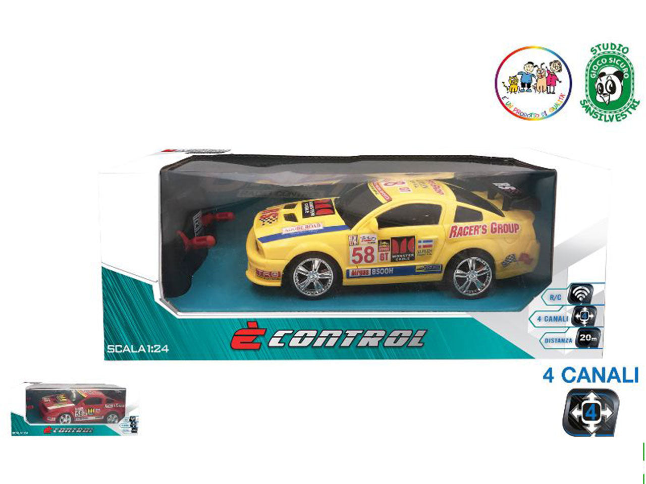 Macchina con radiocomando 17cm 4 canali scala 1:24