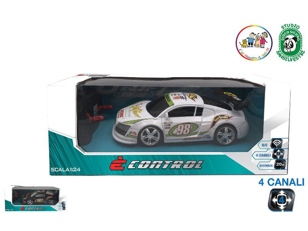 Macchina con radiocomando 17cm 4 canali scala 1:24
