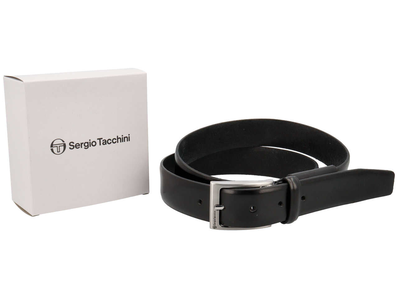 Cintura da uomo nera in pelle, altezza 3,5 cm in taglie assortite dalla 115 alla 130 - Sergio Tacchini
