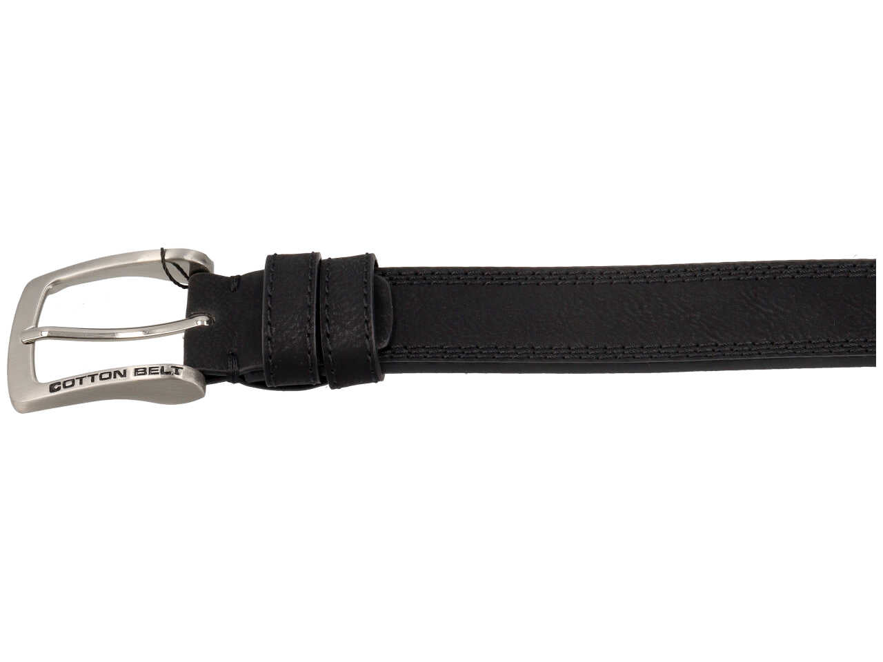 Cintura da uomo nera in pelle e rigenerato di cuoio - Cotton Belt
