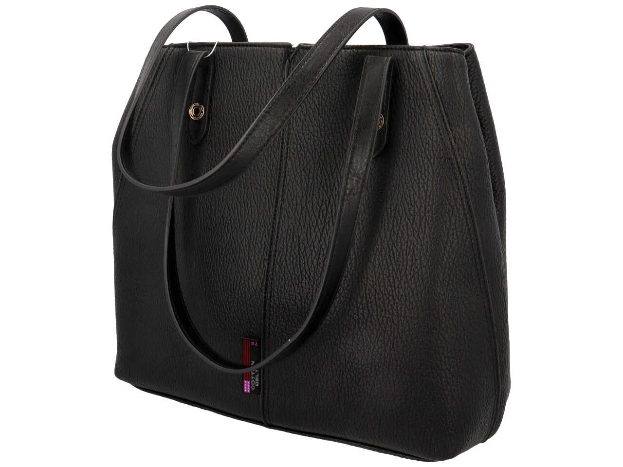 Borsa a spalla Cotton Belt da donna nera in simil pelle 32x34 cm Cotton Belt