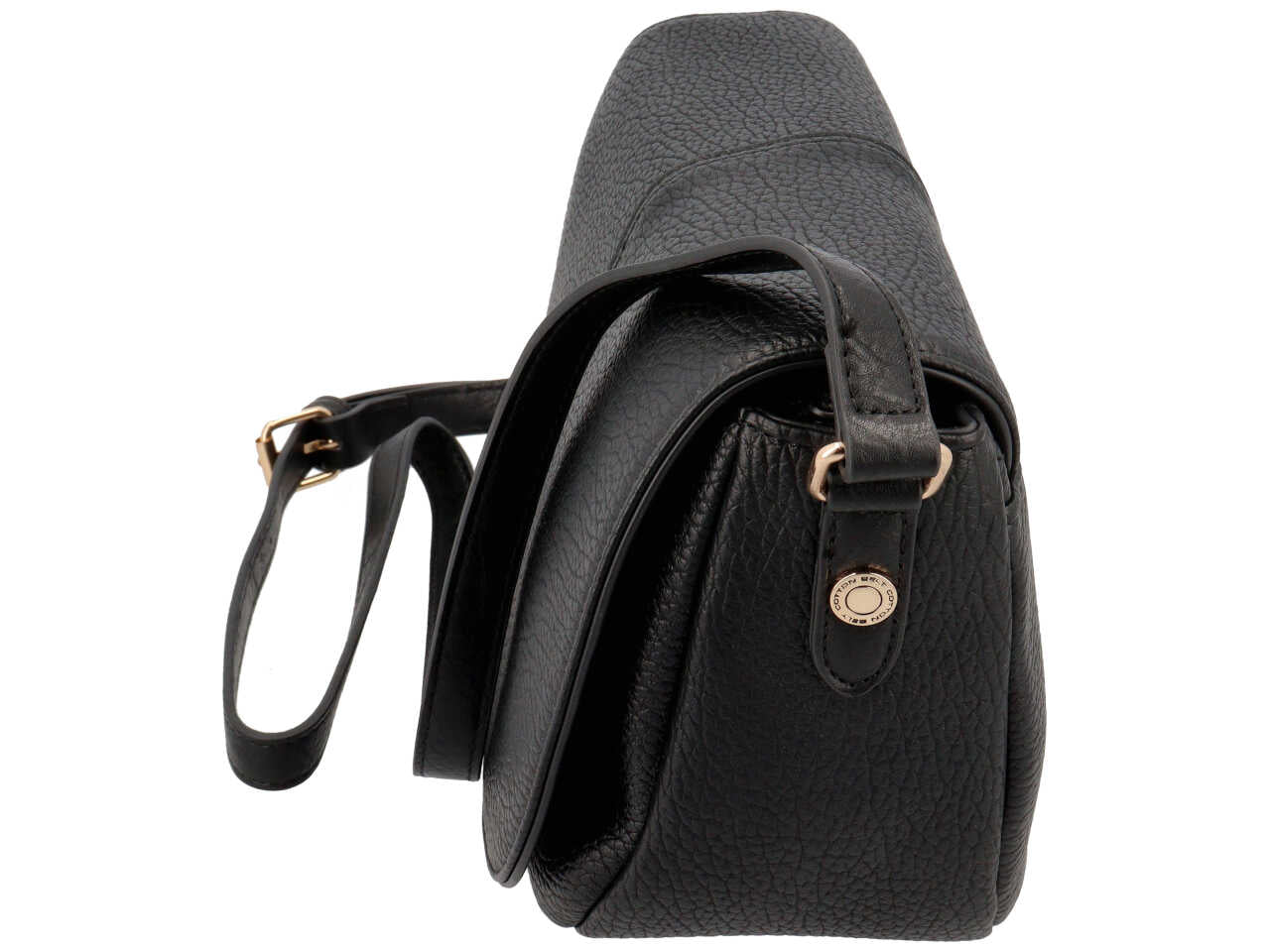 Borsa a tracolla Cottoon Belt da donna nero in simil pelle 27x19 cm Cotton Belt