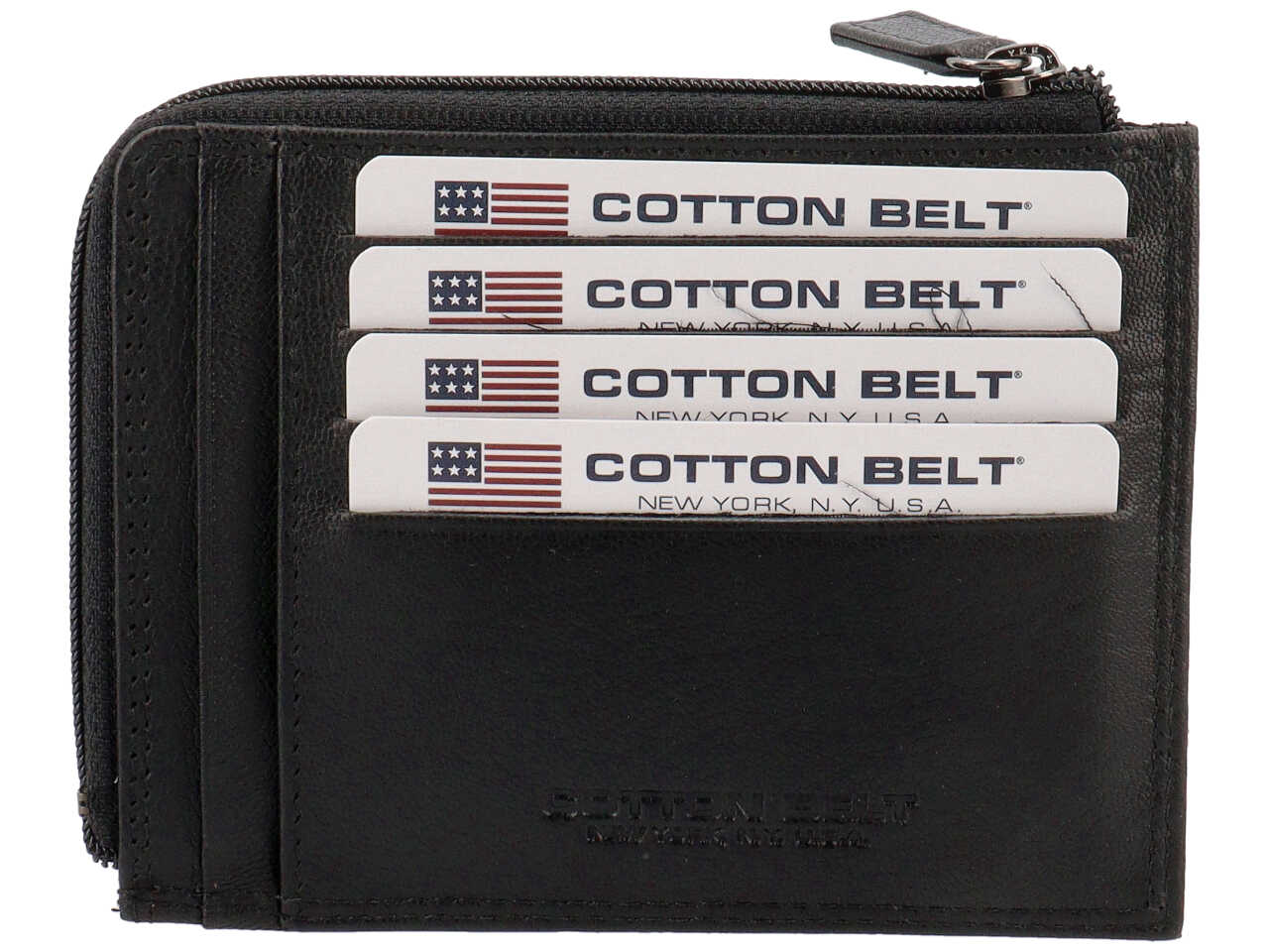 Portafoglio da uomo in pelle nero 12,5x9,5x1,5 cm - Cotton Belt
