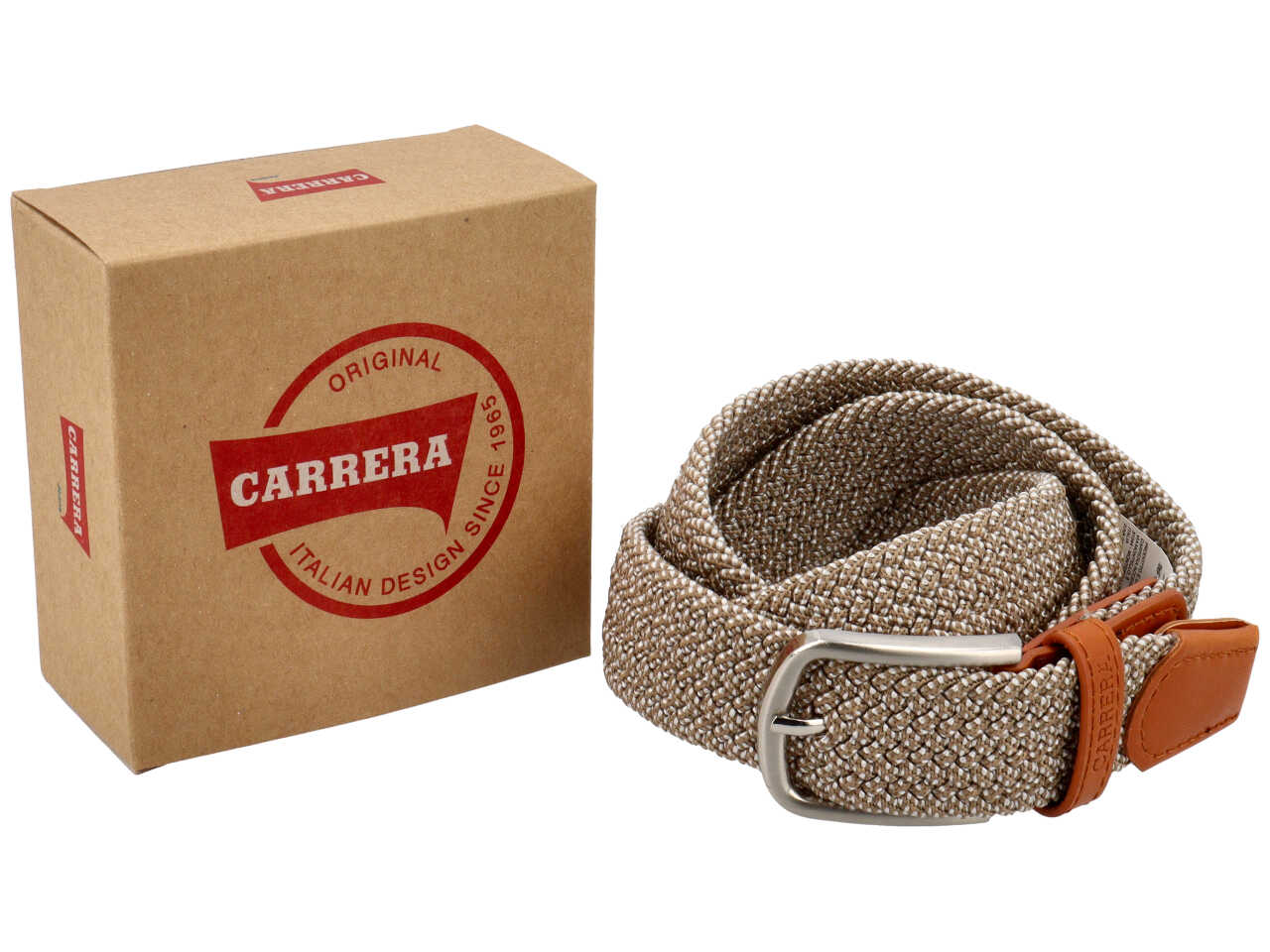 Cintura da uomo colore beige e bianco composizione: 80% elastic 20%pelle sintetica