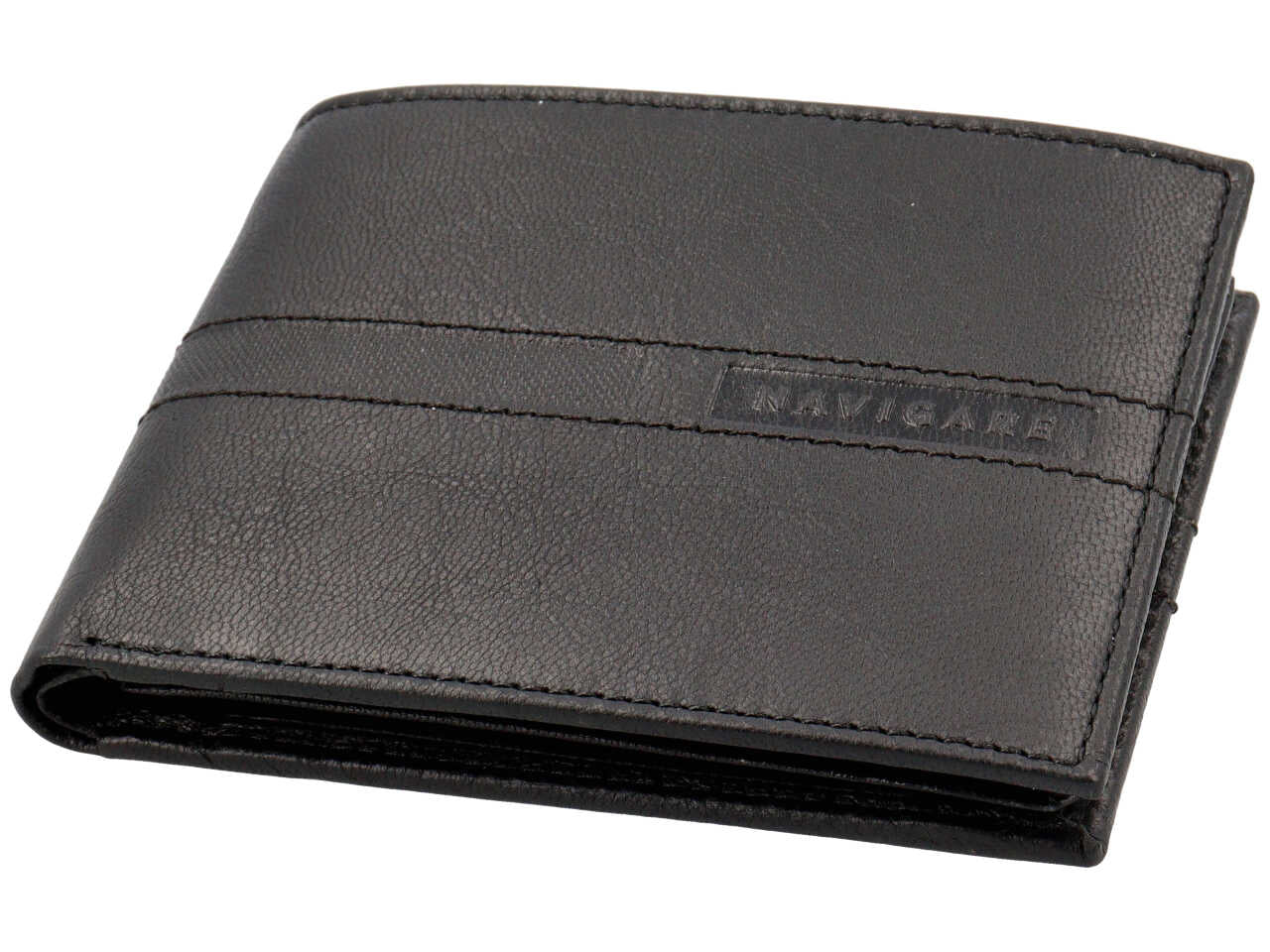 Portafoglio navigare da uomo doppia patta piu' moneta in vera pelle oil stampato misura 11x6,5cm colore nero