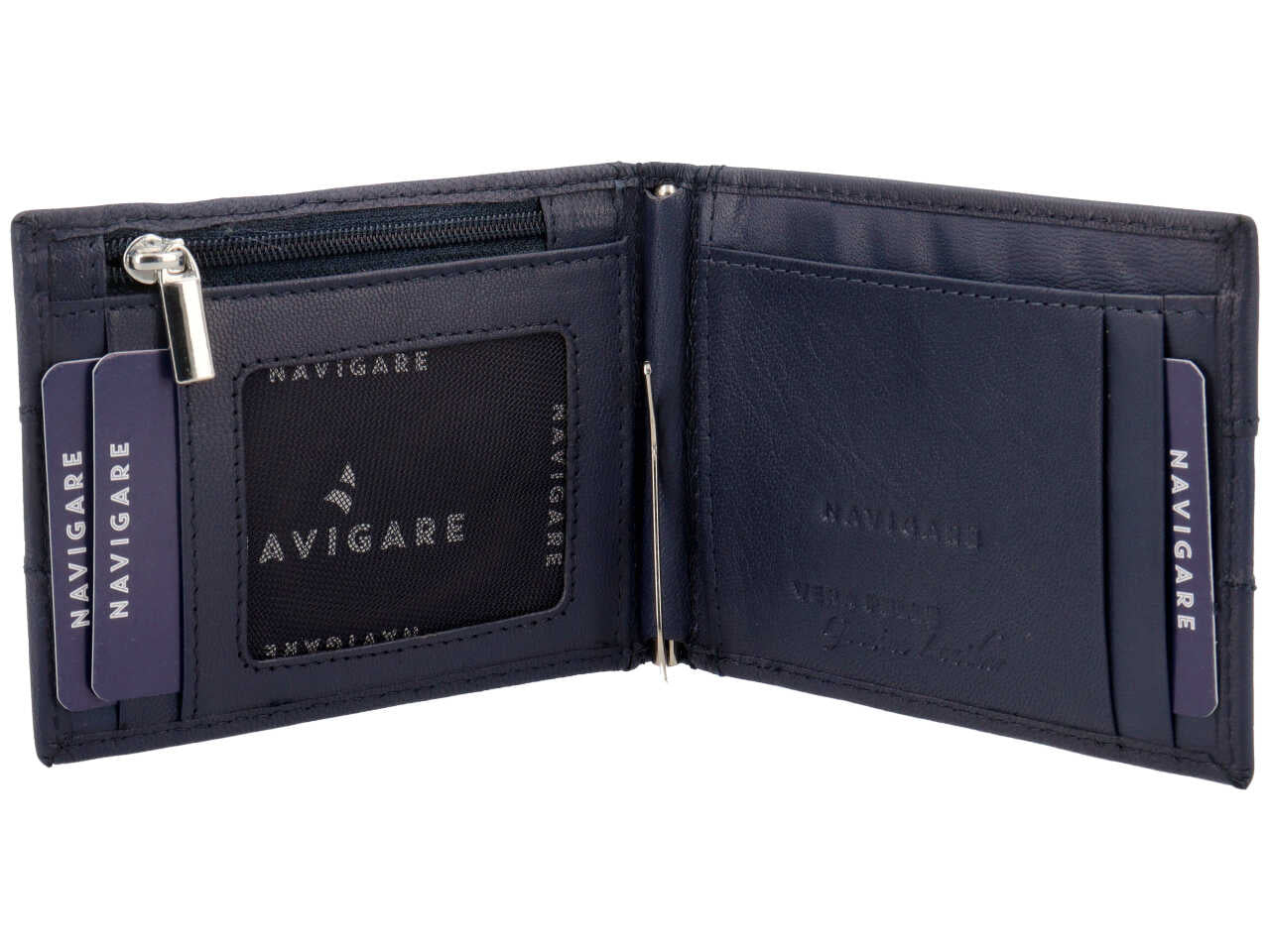 Portafoglio navigare da uomo a molla con zip moneta in vera pelle oil stampato misura 10,5x8,4cm colore inchiostro