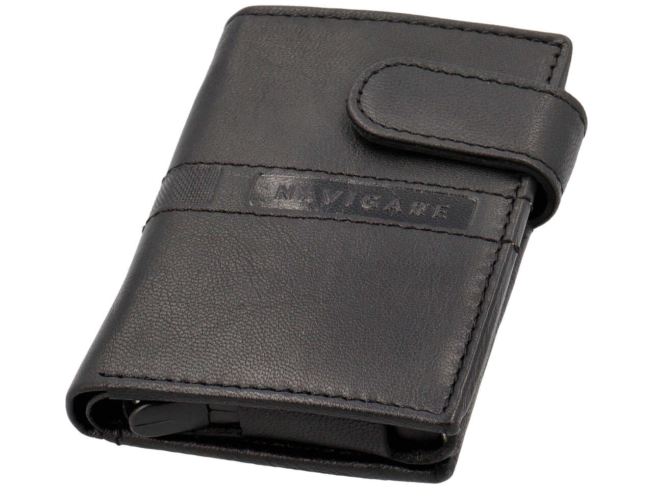Portacarte navigare da uomo anticlonazione in vera pelle oil stampato misura 5,5x9,6cm colore nero