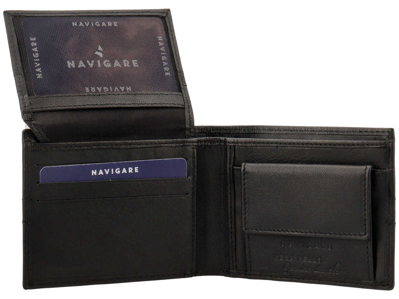 Portafoglio navigare da uomo doppia patta piu' moneta piccola in vera pelle oil stampato misura 11x9cm colore nero