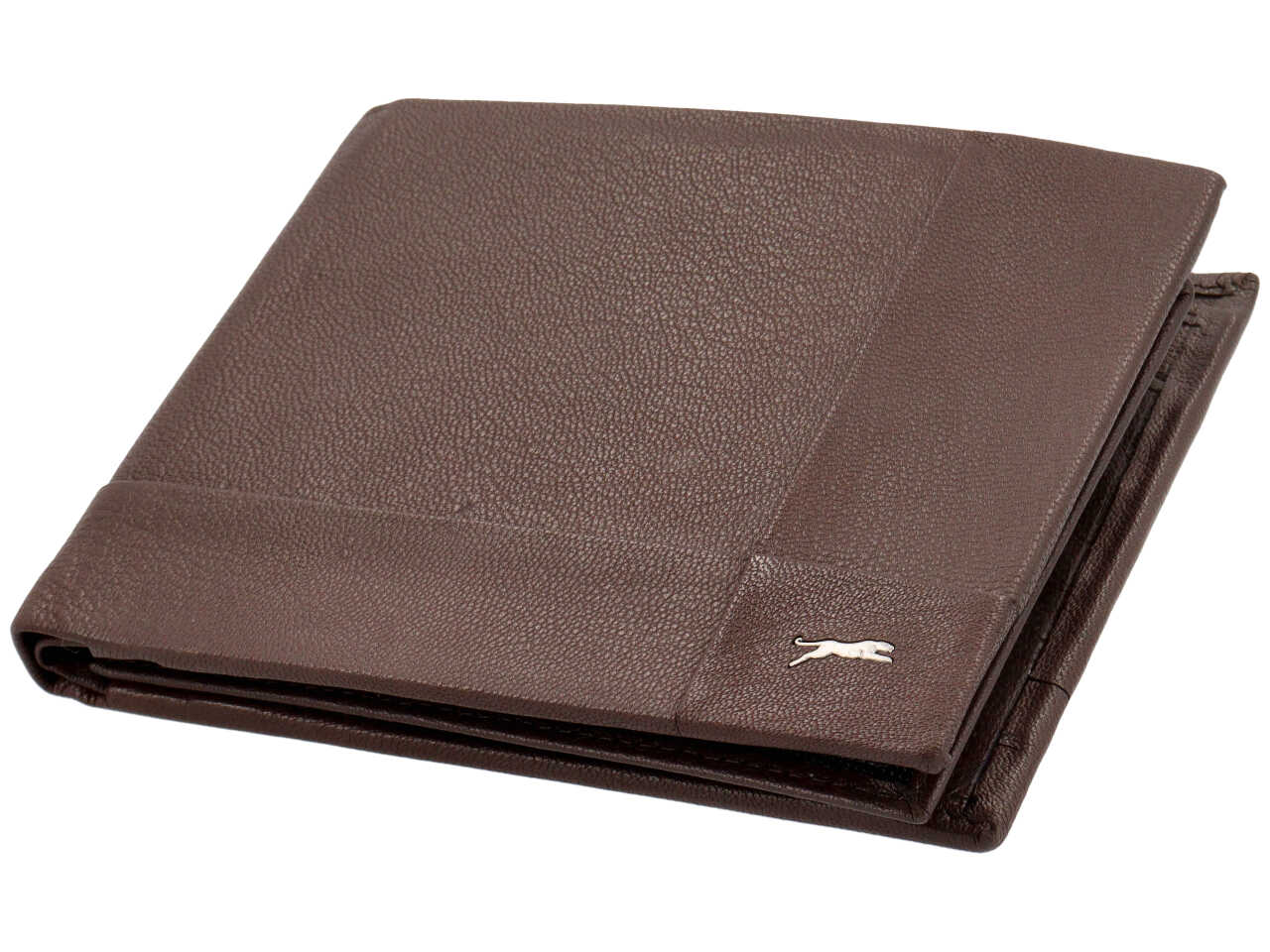 Portafoglio jaguar da uomo doppia patta piu' moneta in vera pelle sugar print misura 11x6,5cm colore castano
