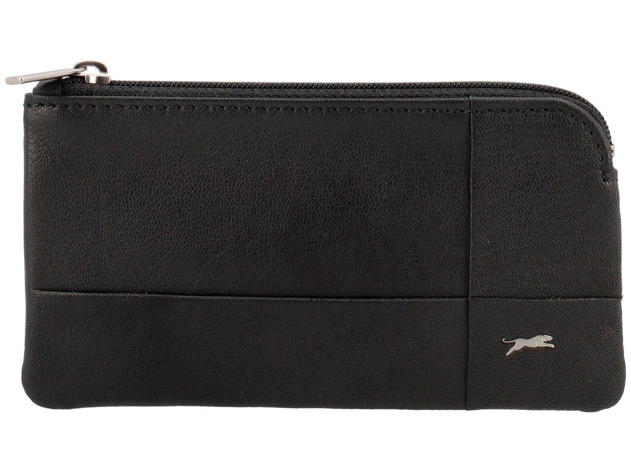 Portamonete jaguar da uomo con zip in vera pelle sugar print misura 13,9x7,7cm colore nero