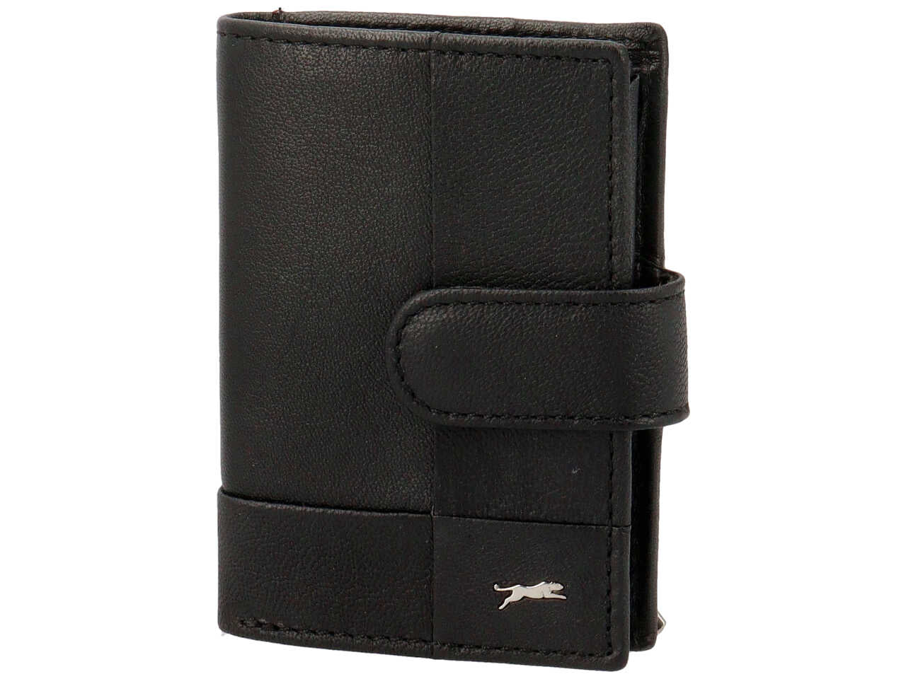 Portacarte jaguar da uomo anticlonazione in vera pelle sugar print misura 5,5x9,6cm colore nero
