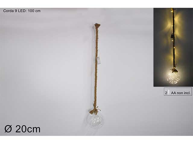 Sfera vetro 20cm 100cm 9led ba000172