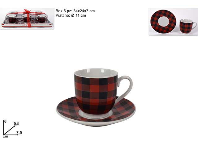 L.scozzese tazzina caffe' 6 pezzi con p cm002932