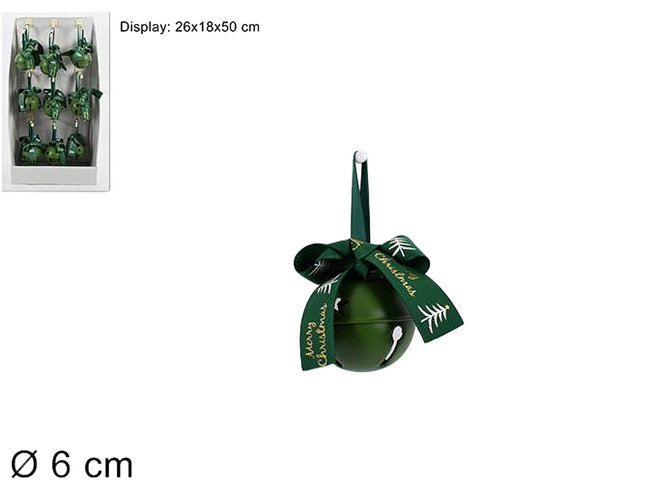 Pendente natalizio campanellino verde 6cm