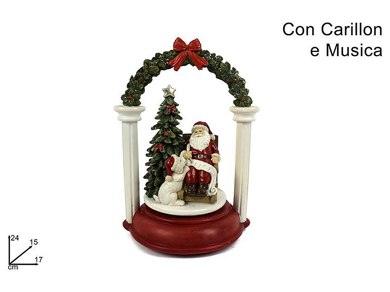 Carillon babbo con cane 24cm cm003019