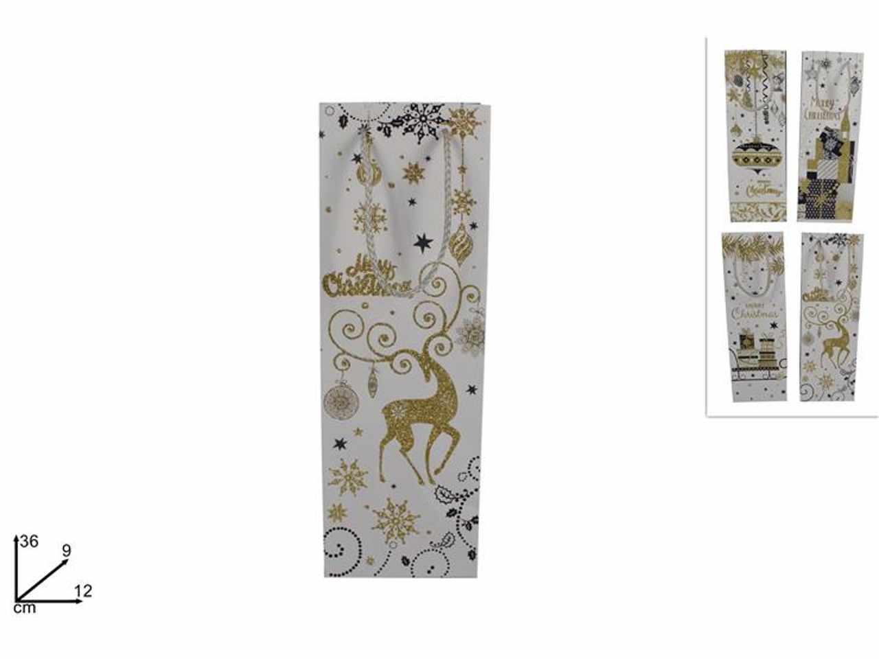 Busta shopper natalizia 4 ass 12x36x9cm