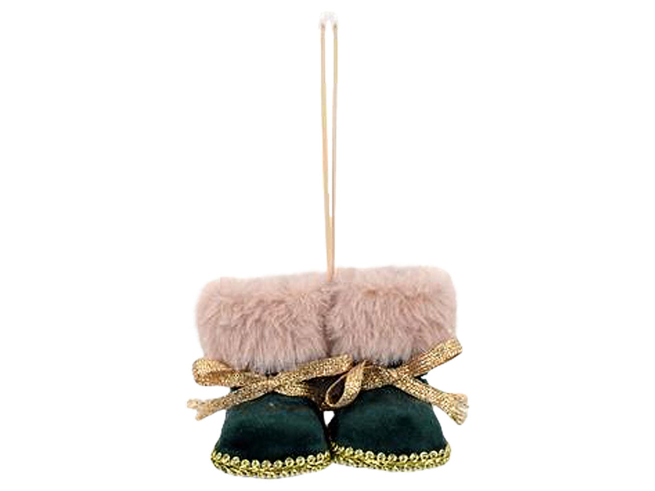 Pendente natalizio scarpette con pelliccia verde
