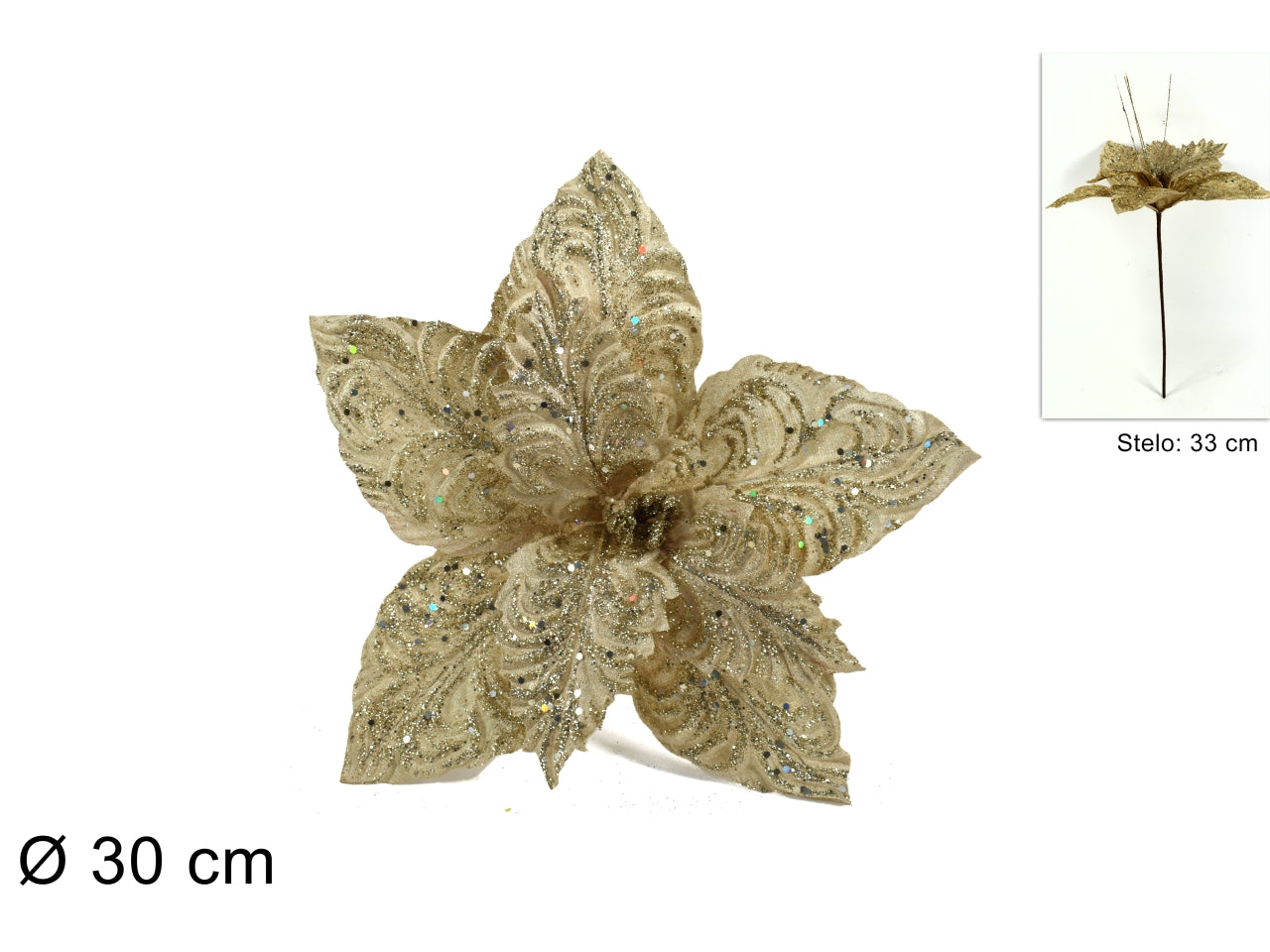 Fiore natalizio oro