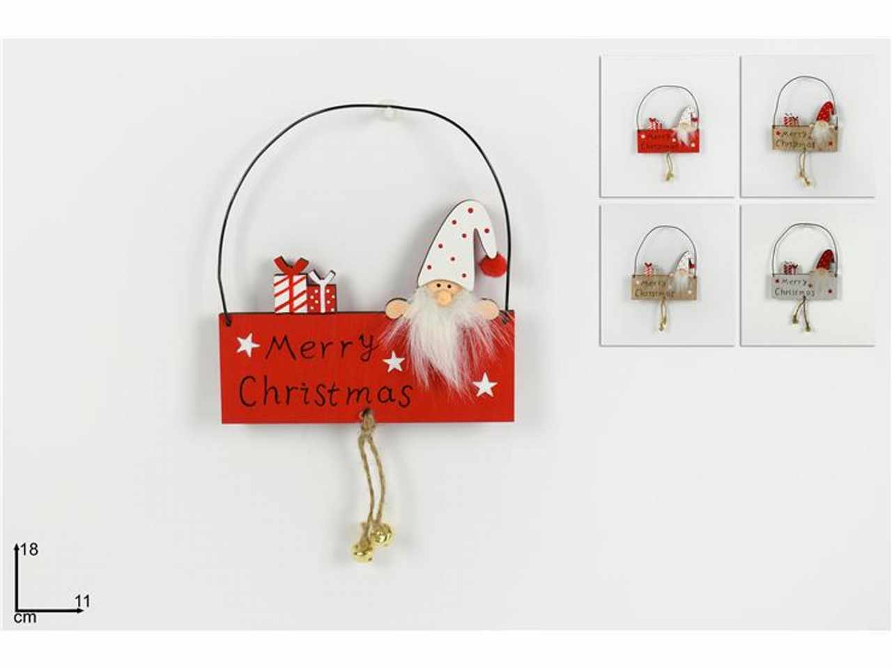 Appendino legno gnomo di natale 48cm