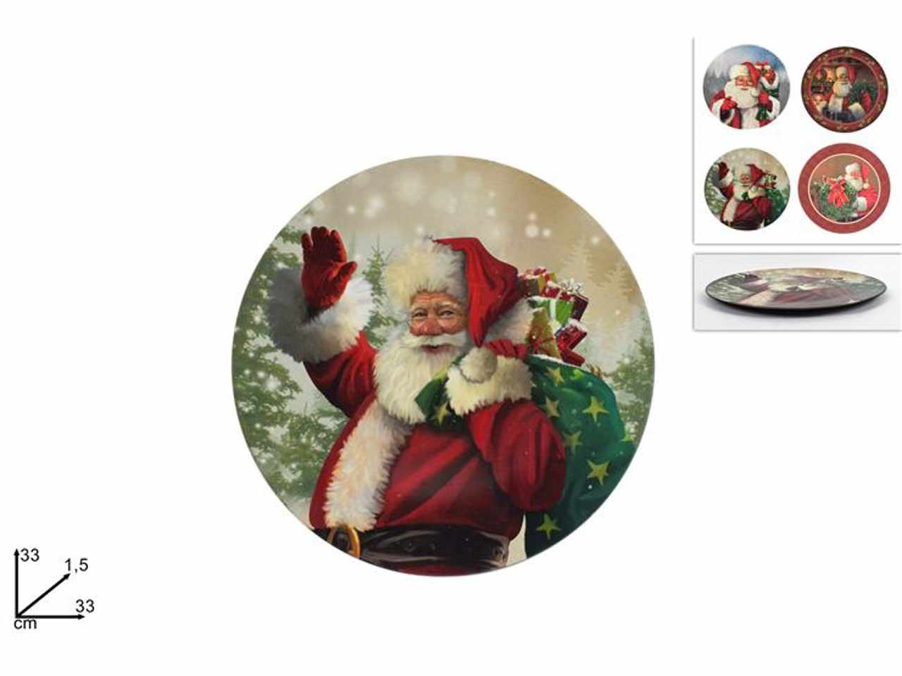 Sottopiatto 33cm babbo natale melamina