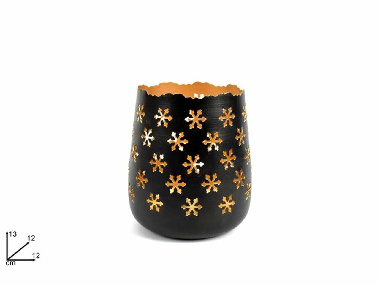 Portacandela 12x13 acciaio oro con base nera