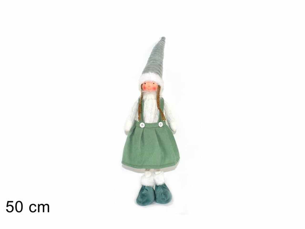 Bambola 50cm vestito velluto verde