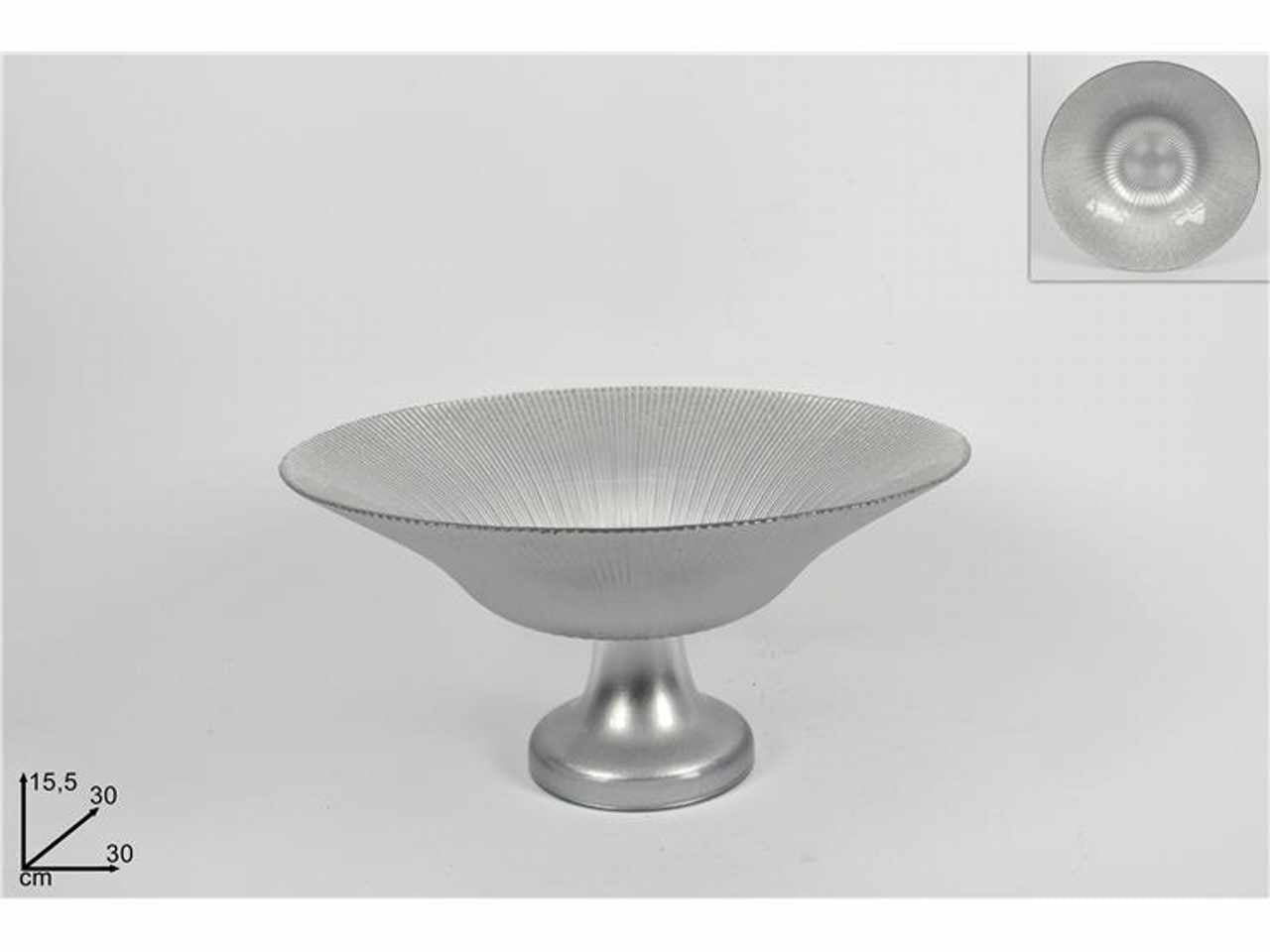 Alzata vetro 30cm silver