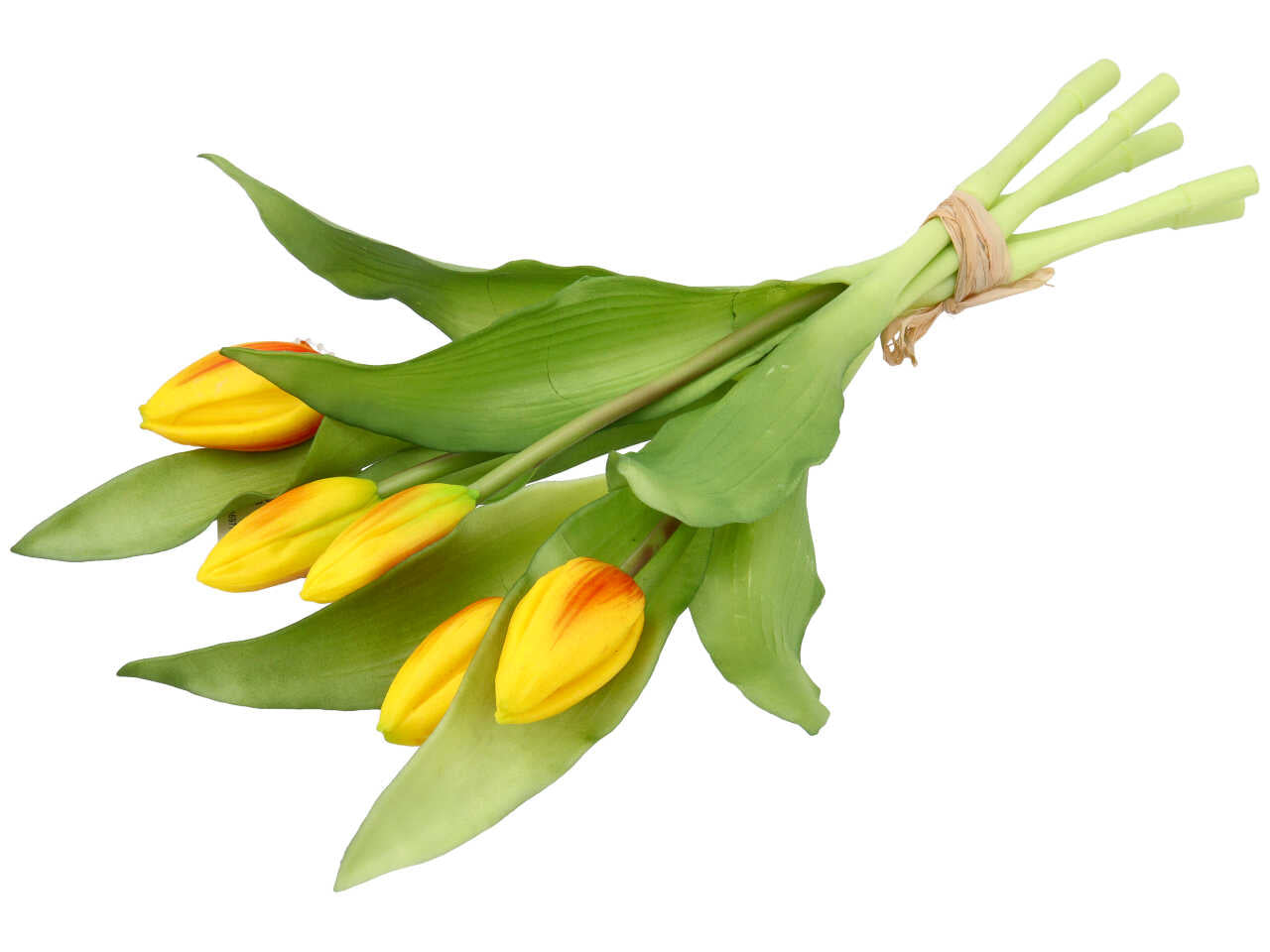 Mazzo di 5 tulipani h.29cm giallo