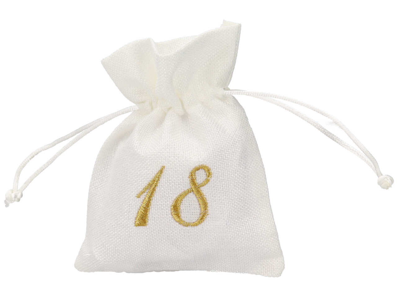 Sacchetto ricamato 18 anni misura 10xh.12cm oro