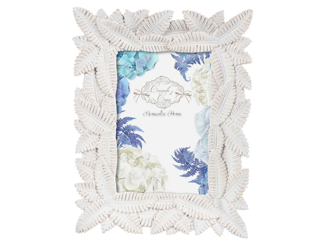 Portafoto in resina bianco decapato, bomboniera shabby chic, Tulip 10x15 cm - Coccole di Casa