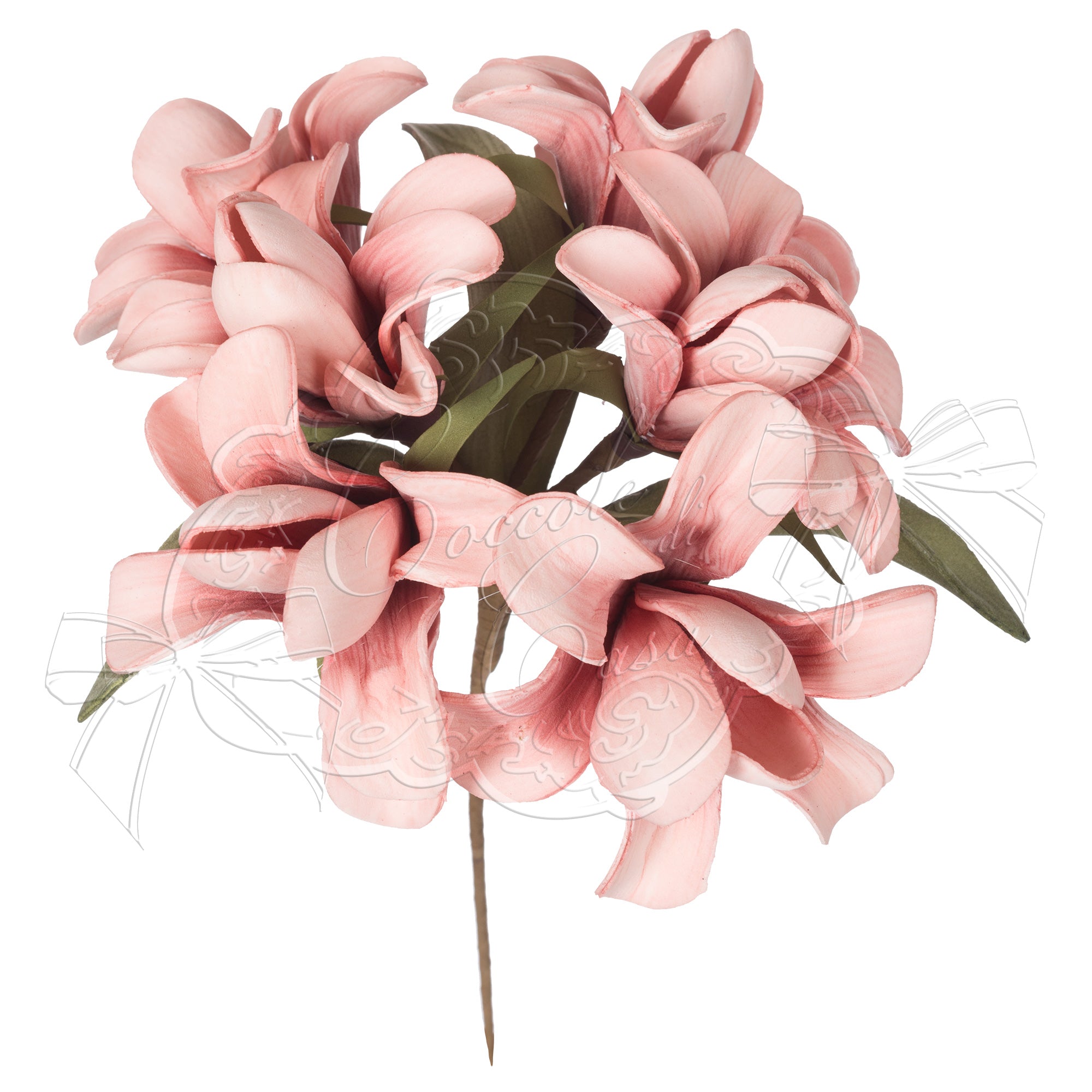 Ortensia rosa antico con stelo corto h.30cm