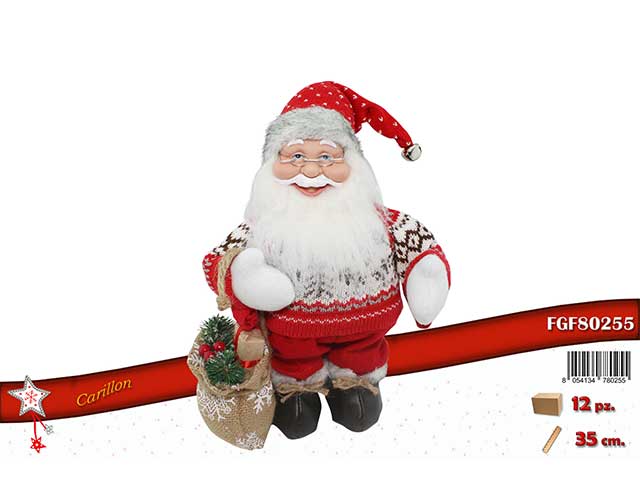 Babbo natale carillon 35cm rosso